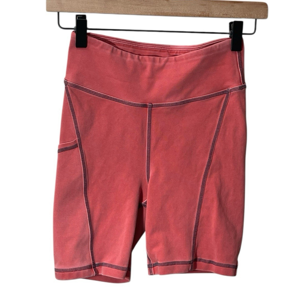 Free People FP Movement High Rise‎ Biker Shorts Women's XS 5" Inseam Pink/Orange